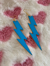Load image into Gallery viewer, Medium Mirrored Gold Bolt Earrings
