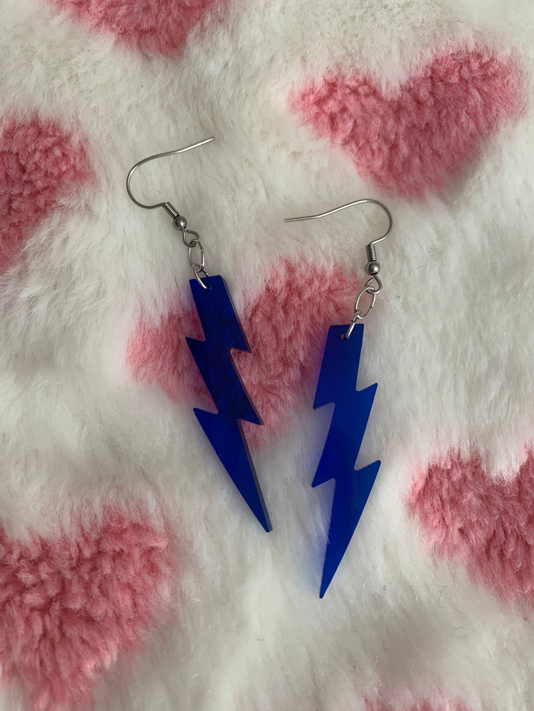 Small Cobalt Blue Bolt Earrings