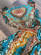 Load image into Gallery viewer, 2XL Handmade Bell Bottoms &amp; Jerry Bear Fringed Bandanna top Set
