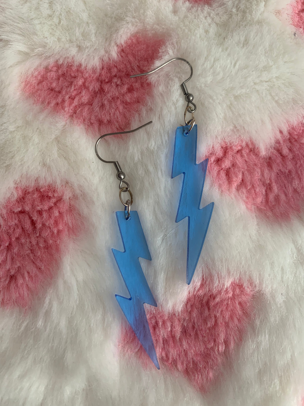 Small Baby Blue Bolt Earrings