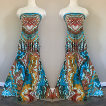 Load image into Gallery viewer, 2XL Handmade Bell Bottoms &amp; Jerry Bear Fringed Bandanna top Set

