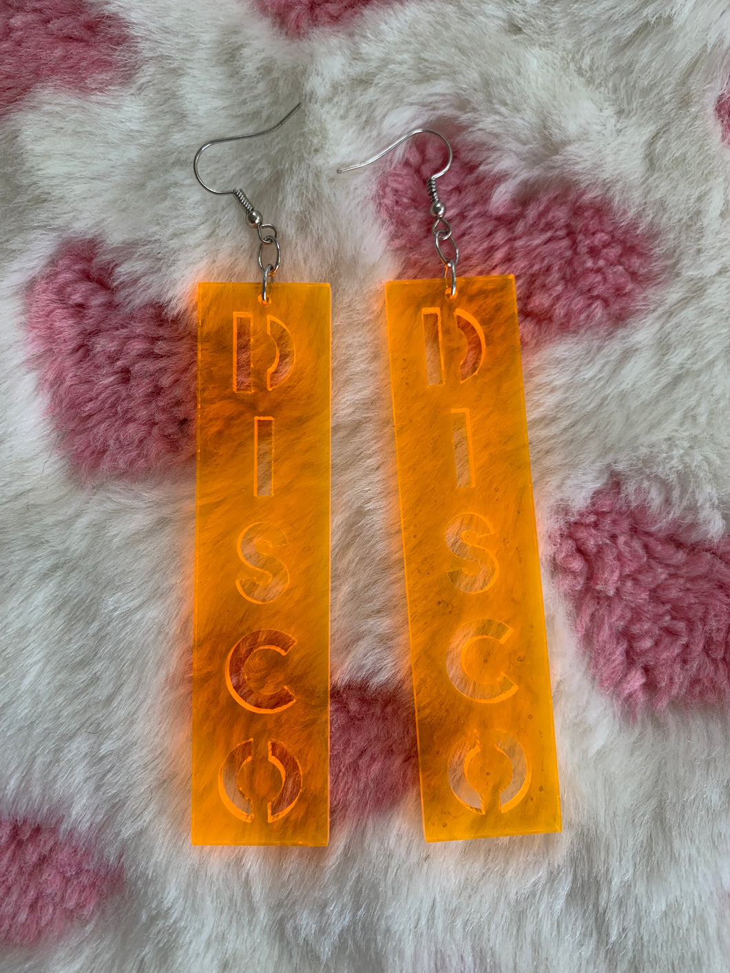 Medium Orange Disco Earrings