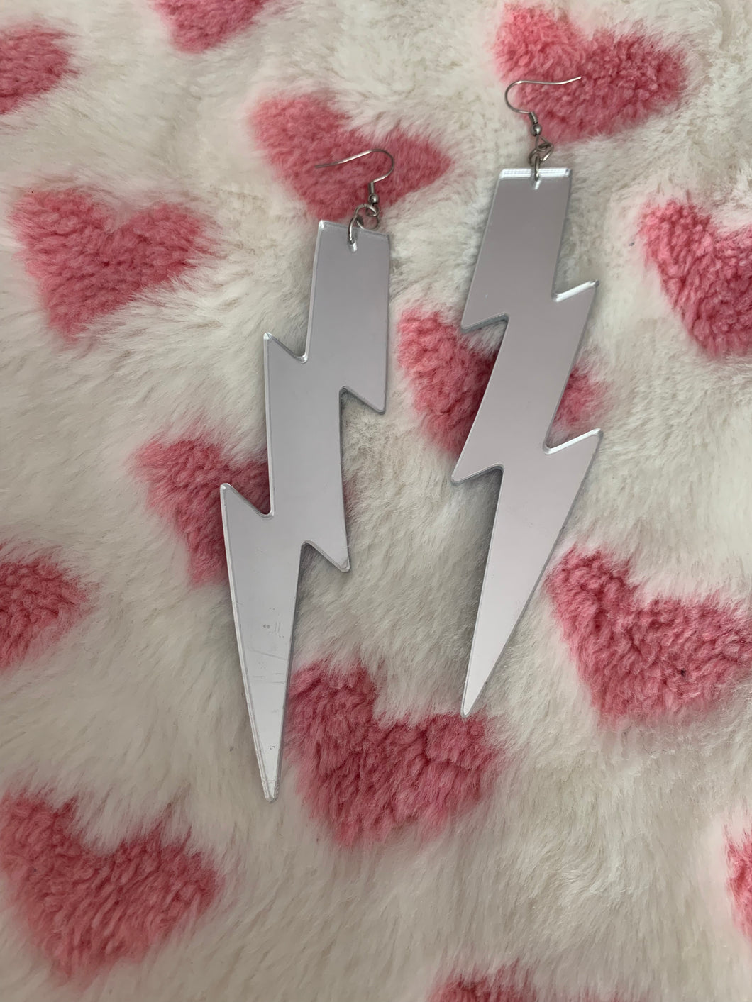 Large Mirror Bolt Earrings