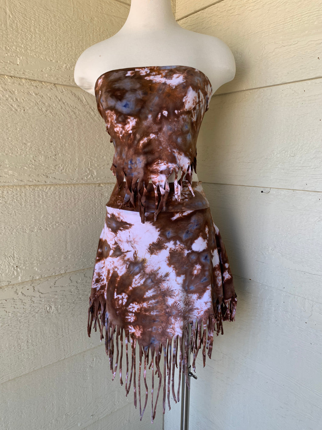 Medium Handmade Pixie Skirt and Bandanna top Set