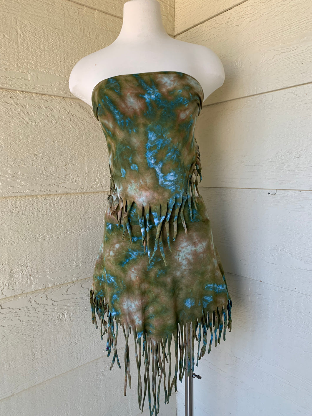 Small Handmade Pixie Skirt and Bandanna top Set