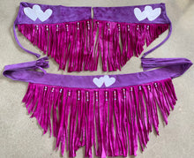Load image into Gallery viewer, 3 Piece Set 🌈 Kandi Fringe Skirt  &amp; Kandi Arm Fringe 🖤
