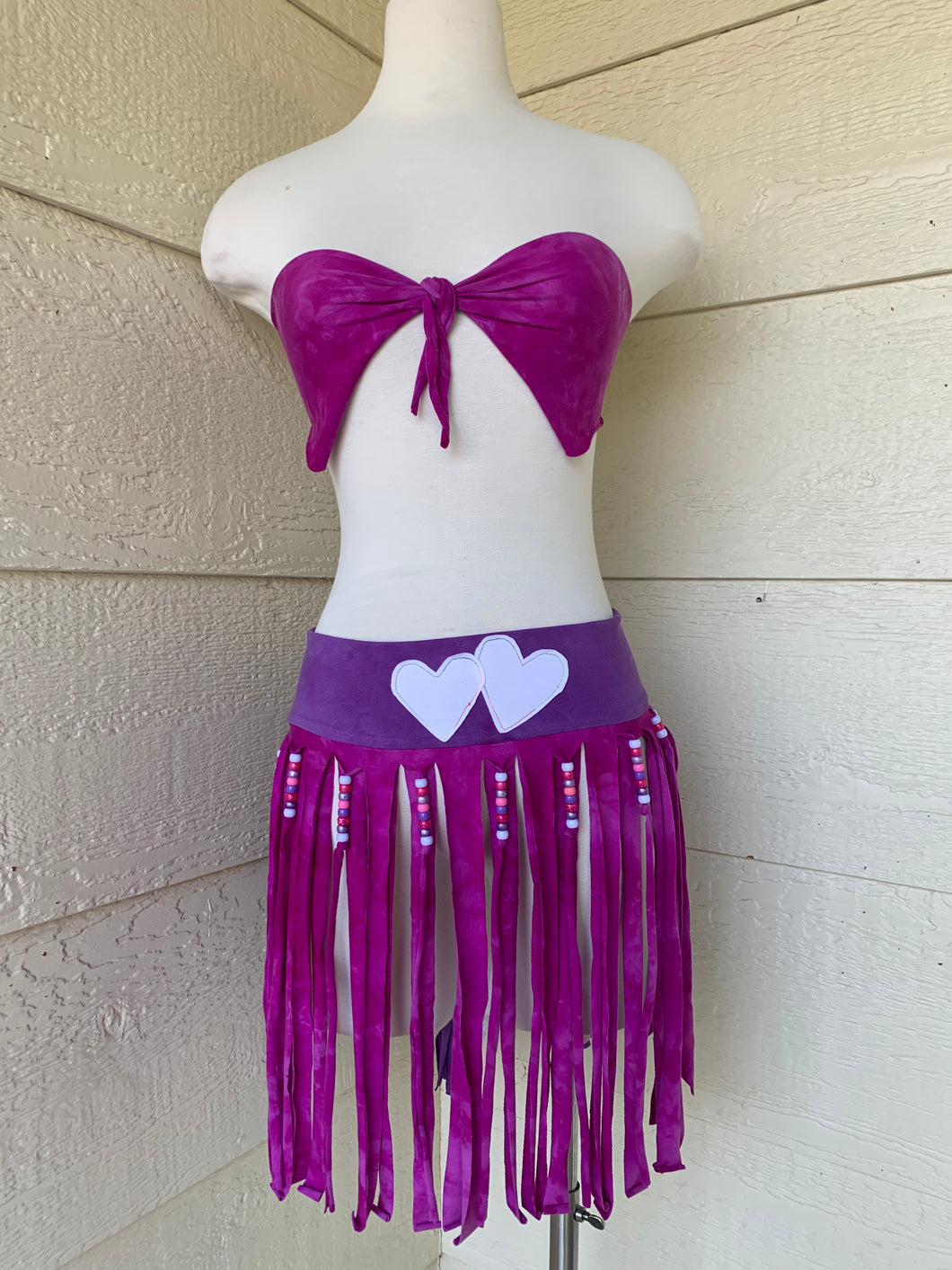 3 Piece Set 🌈 Kandi Fringe Skirt  & Kandi Arm Fringe 🖤